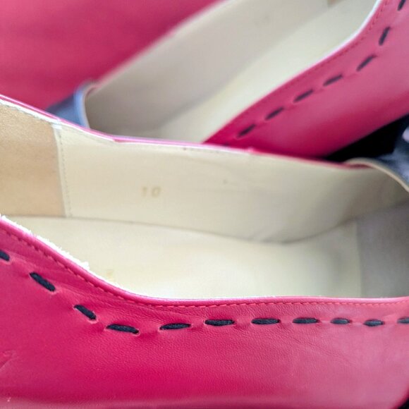 John Fluevog Choice Vanny Red & Black Heart Heels Size 10 Made In Portugal - Picture 6 of 14